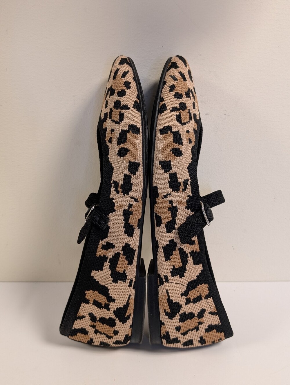 Rachel Zoe Saylor Leopard Print Knit Mary Jane Flats Size 8M - Picture 9 of 15